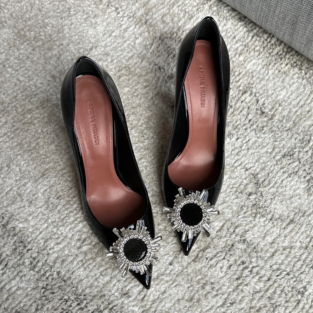 AMINA MUADDI Begum Patent Leather Pumps